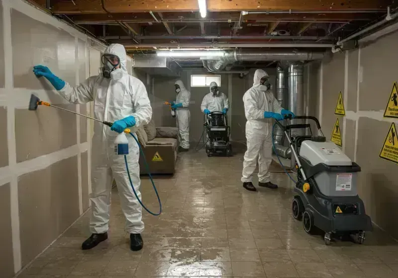 Basement Moisture Removal and Structural Drying process in Marshall County, WV